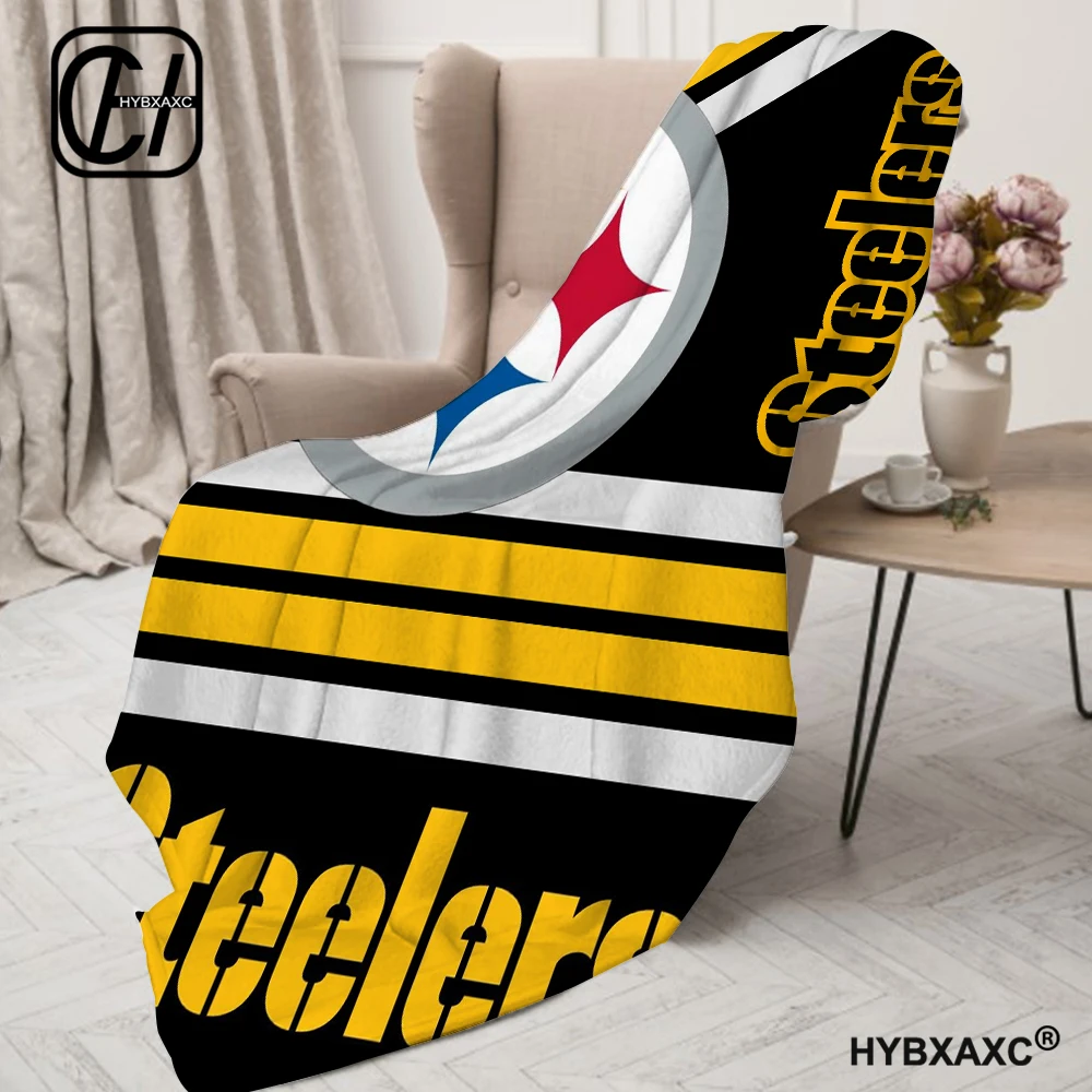P-Pittsburgh S-Steelers HD Soft Blanket Soft Throw Blanket for Home Bedroom Bed Sofa Picnic Travel Cover Child Gift 100x130CM 2