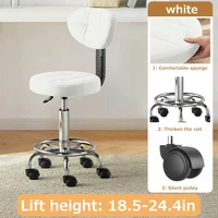 Modern Office Desk Chair Rolling Stool Computer Chair with Low Back Height Adjustable Work Home Salon Drafting Swivel Task Chair 2