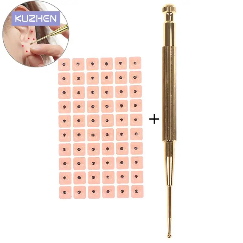 60/600pcs Relaxation Ears Stickers Therapy Needle Patch Auricular Auriculotherapy Vaccaria Ear Massage Care Sticker medical ear patch earlobe stickers ear protector stickers ear therapy kit
