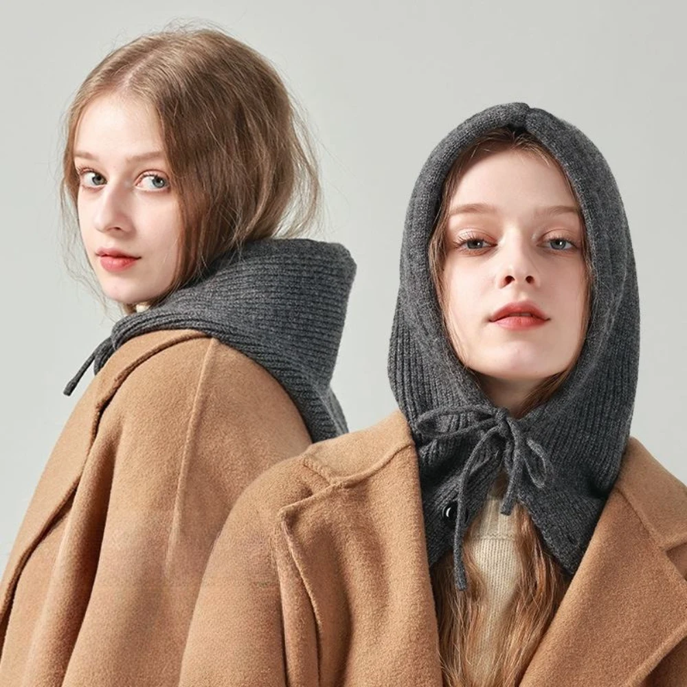 Autumn and Winter Balaclava Hat - Elastic Hooded with Snap Closure, Thickened Warm for Men/Women, Lightweight Skiing Face Mask