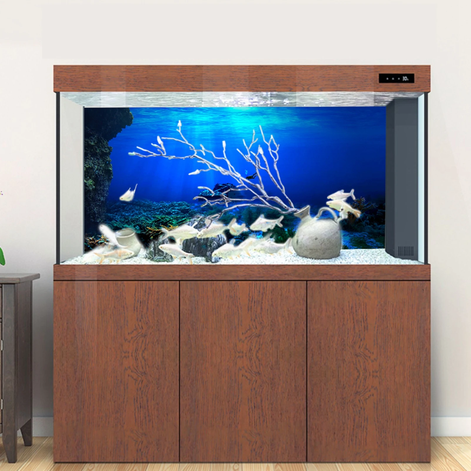 Rainforest Aquarium Background Poster Fish Tank Reptile Box PVC 3D Underwater World Landscape Picture Decor Backdrop Wallpaper fish tank decorations aquarium ornaments fish tank backdrop