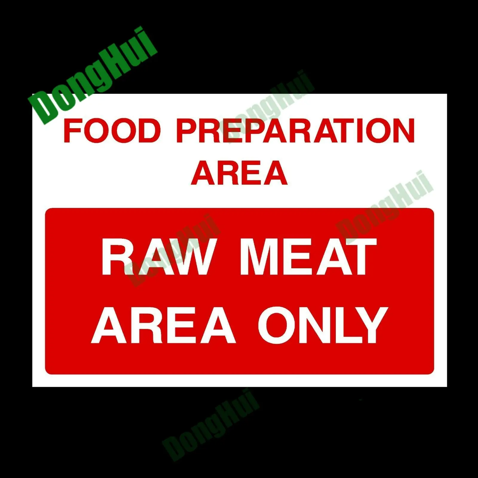 

Food Preparation Area Raw Meat Area Only Label Plastic Sign Warning Caution Danger Adhesive Car Sticker PVC Waterproof