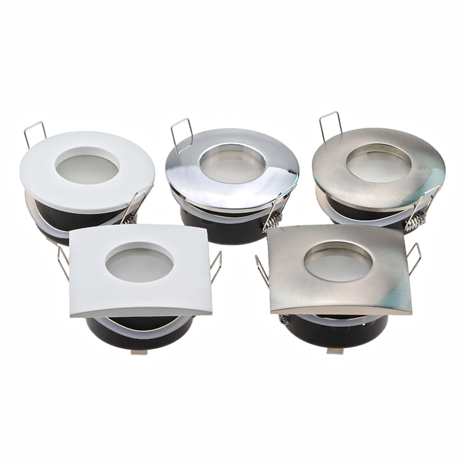 스퀘어 라운드 오목한 천장 마운트 LED MR16/GU10 램프 소켓 홀더, 기본 무테 스포트 조명 피팅 고정 장치