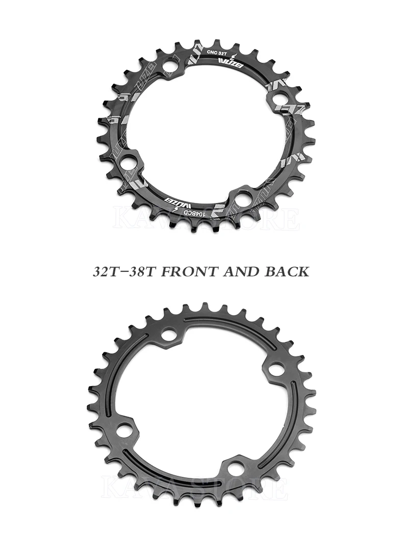 Wuzei 104BCD MTB Kettenblatt Narrow Wide 104 BCD Krone Mountainbike-Kettenrad 30 32 34 36 38 40 42T Fahrrad-Sternkettenblatt – Detail 11