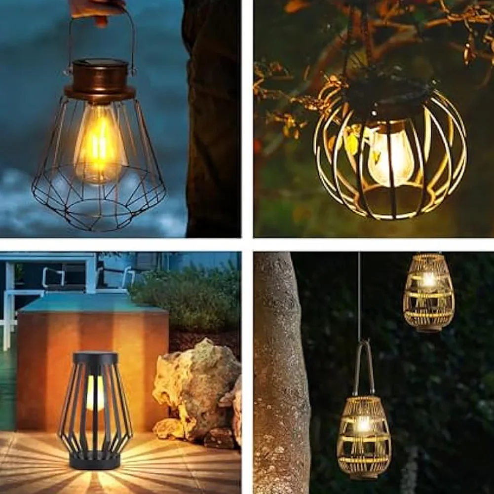 Solar Lamp Base with LED Bulb Atmosphere Decorate Light Holder IP44 Waterproof LED Night Light Base for Outdoor Camping Picnic