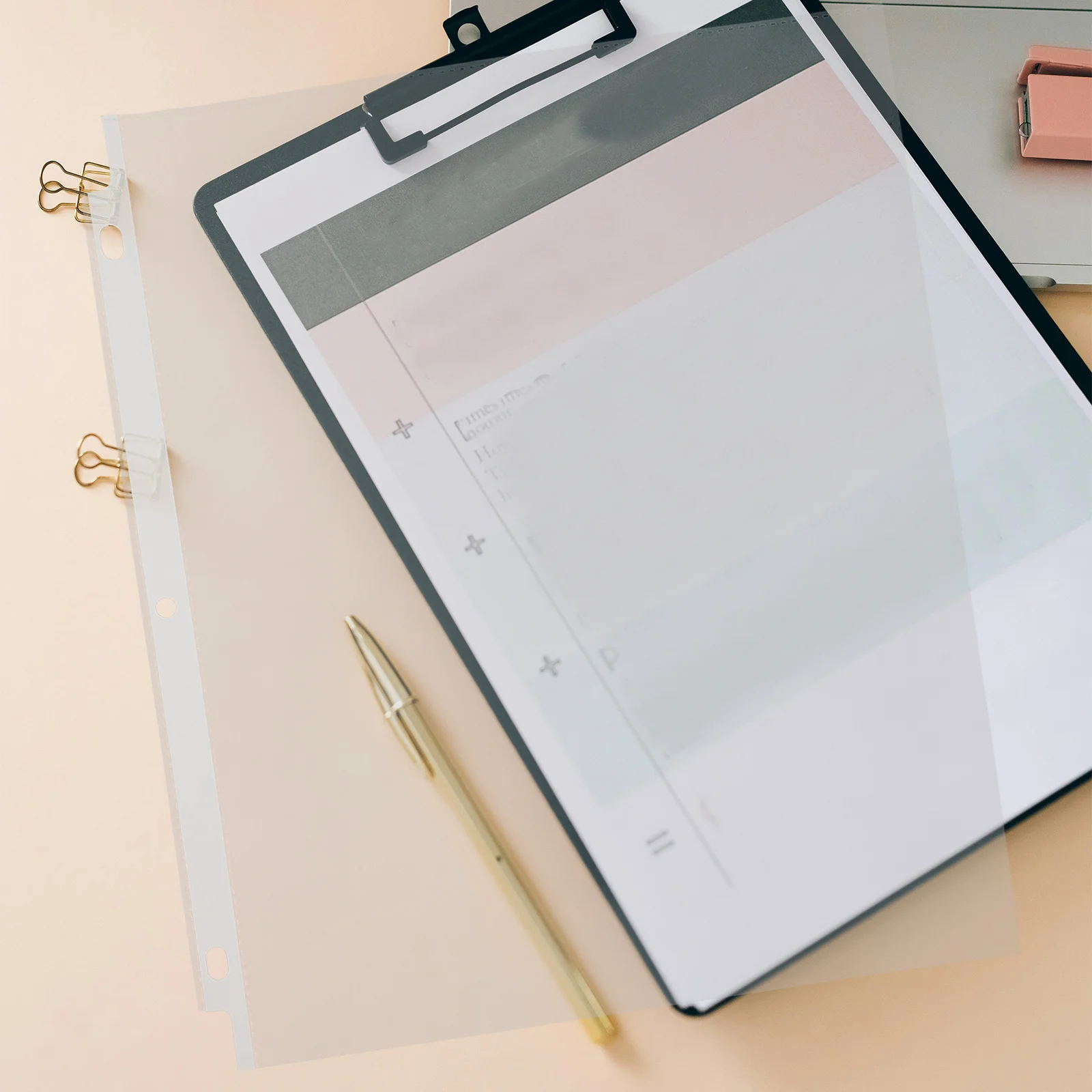 50 Stück A4-Blatt-Schutzhüllen, robuste, durchsichtige Kunststoffhüllen für Binder, gestanzter Papier-Organizer, transparenter Dokumentenhalter, Großpackung