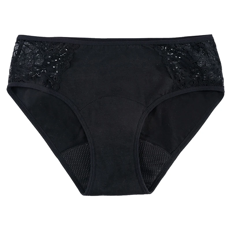4-Layer Sexy Lace Leakproof Menstrual Panties New Breathable Fast Absorbent Underwear Women Menstrual Briefs Plus Size Lingerie 4