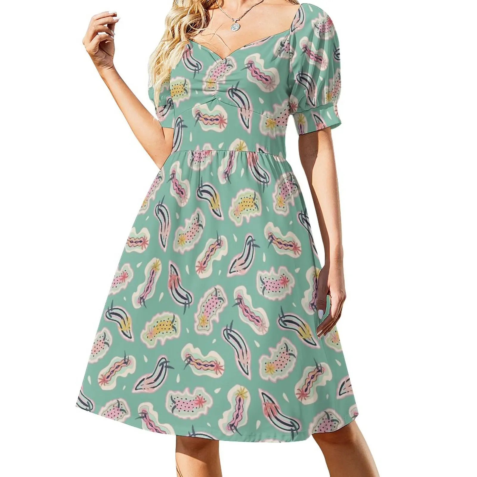 

Nudibranch Circus Sea Life Pattern Sleeveless Dress evening dress woman summer dress korean women