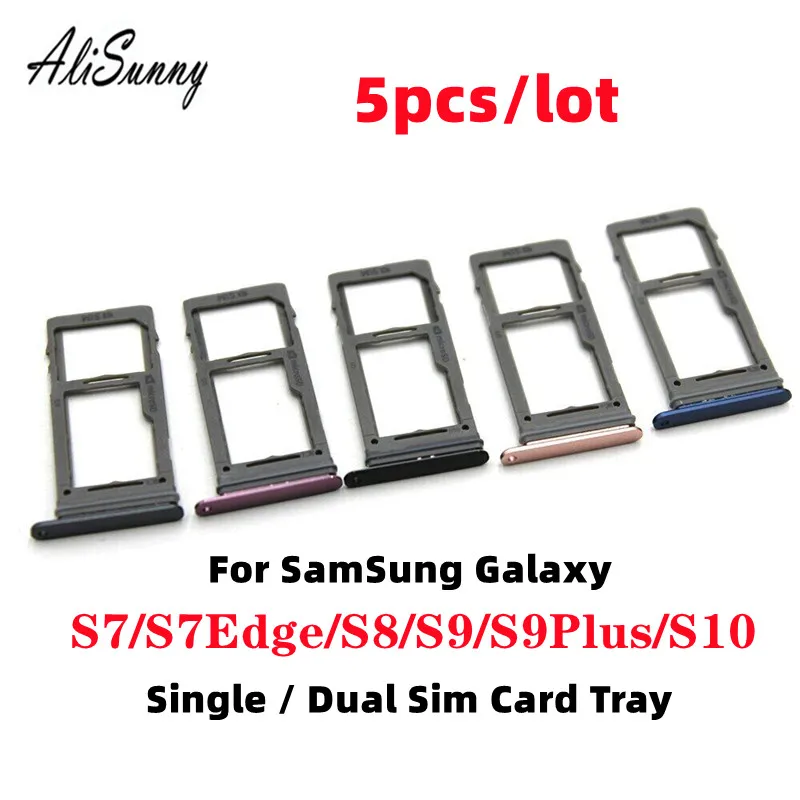 Dual Sim Card Tray Slot and SD Holder - 5-Pack Replacement Set