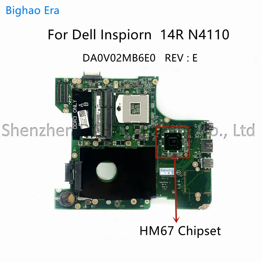 

Материнская плата для ноутбука Dell Inspiron 14R N4110 с набором Микросхем HM67 UMA Dear DA0V02MB6E0 CN-0FH09V 0FH09V FH09V 100% полностью протестирована