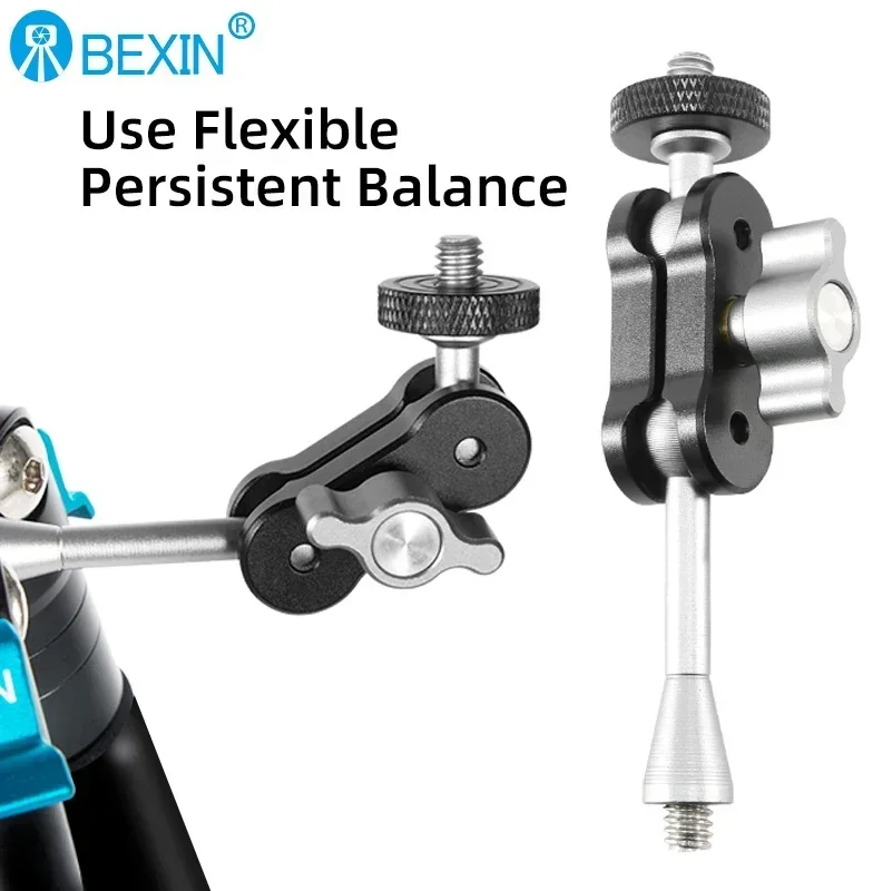 Camera Super Clamp Mount Double Ball Head Adapter Compatible with GoPro DJI Action or DSLR