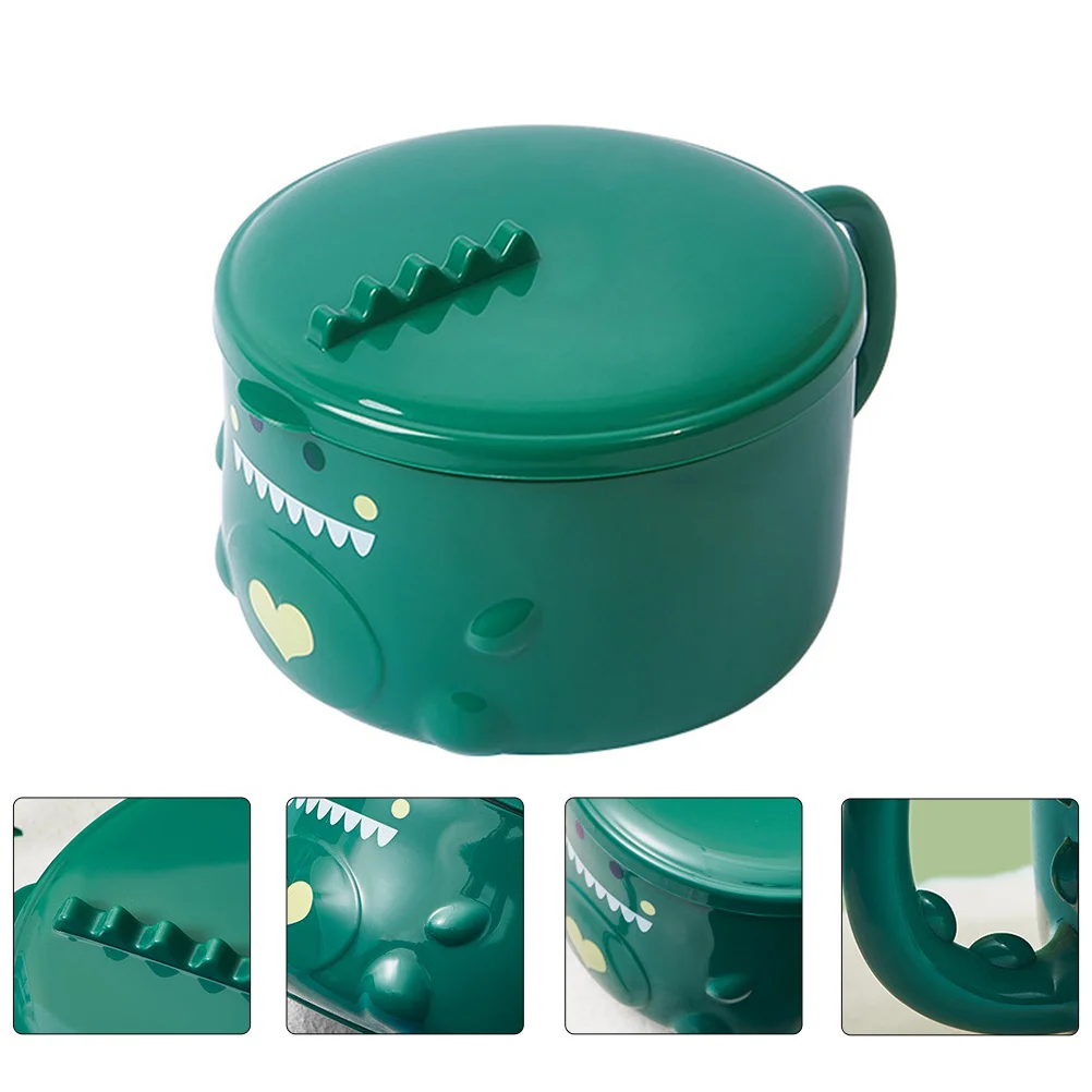 

Instant Noodle Bowls Lid Cartoon Dinosaur Noodle Bowl Stainless Steel Ramen Bowl Soup Bowl Cereal Bowl Pasta Bowl Birthday 2024