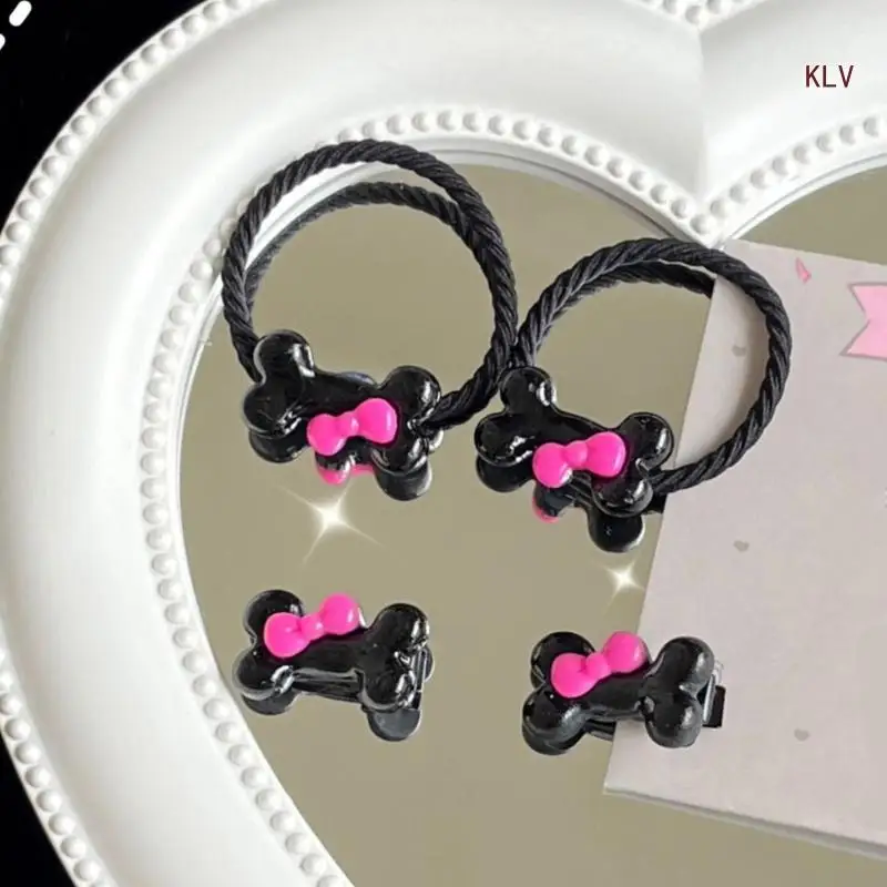 

Резиновая мини заколка для волос в форме кости и резинка для волос, заколка для волос, фотография для женщин и девушек, весенне-летние Нескользящие тиары