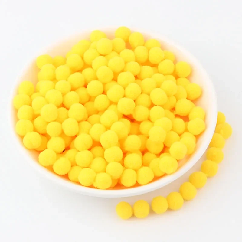 Deluxe Fluffy 8mm Round Pompoms for Kids' Crafts and DIY Projects, 2000 Pieces
