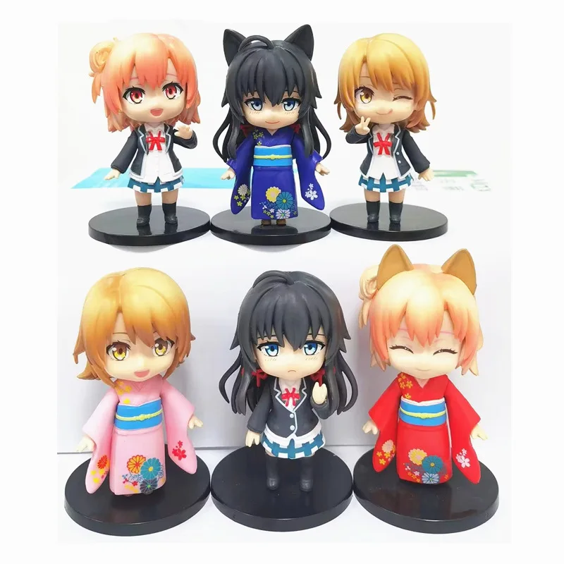 

Экшн-фигурки Yukinoshita Yuigahama Yui Isshiki Iroha, игрушки, 10 см, 6 шт./комплект