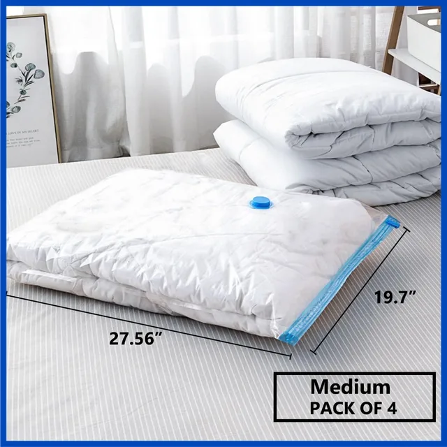 Bolsas de viaje para ahorrar espacio, organizador de Manta al vacío con sello al vacío para ropa, almohada y ropa de cama, 8/4 piezas