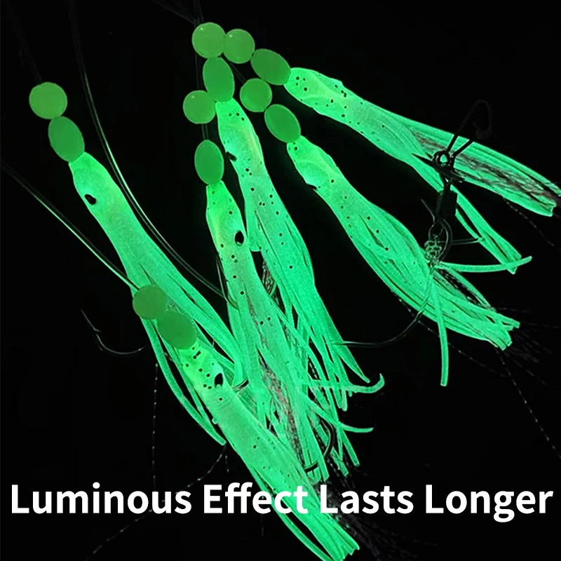 Ruke Squid String Fishing Hooks Whole Length 180cm Hook Distance 30cm For Bass Grouper Saury Hairtail Fishes Hooks Fishing Lures