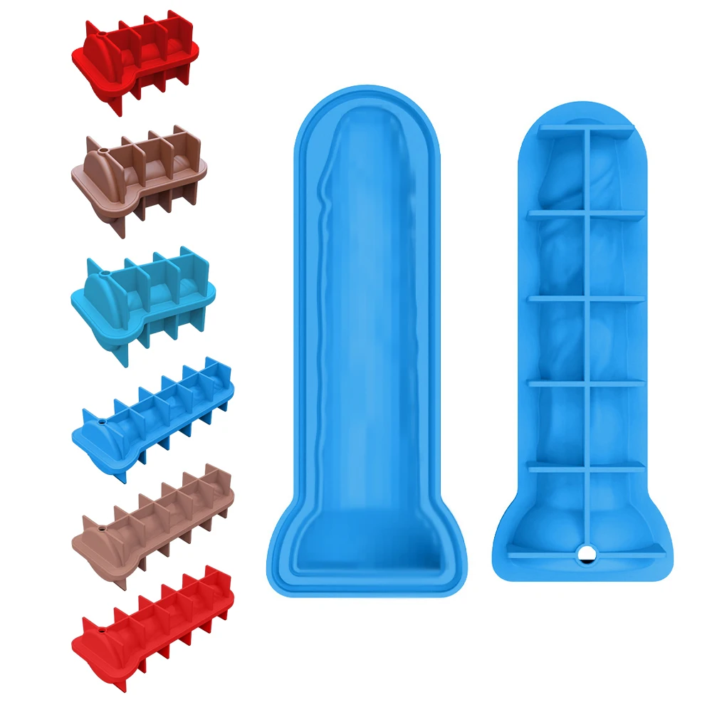 

Fun Penis-Shapes Ice Cubes Mold With Lid Reusable Quick Demoulding Ice Maker For Summer Drinking