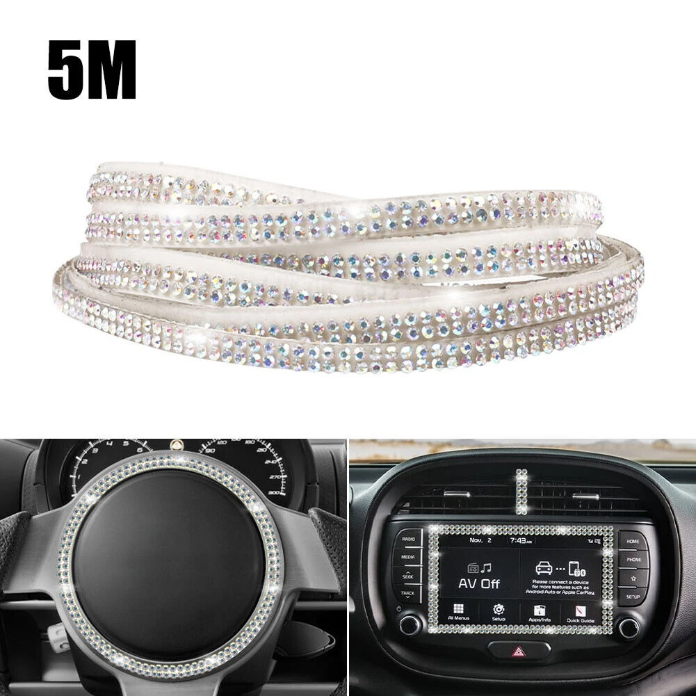 

5M Car Shiny Rhinestone Strip Bling Crystal Diamond Sticker Ribbon DIY Diamond Stick Decorative Paper Ribbon