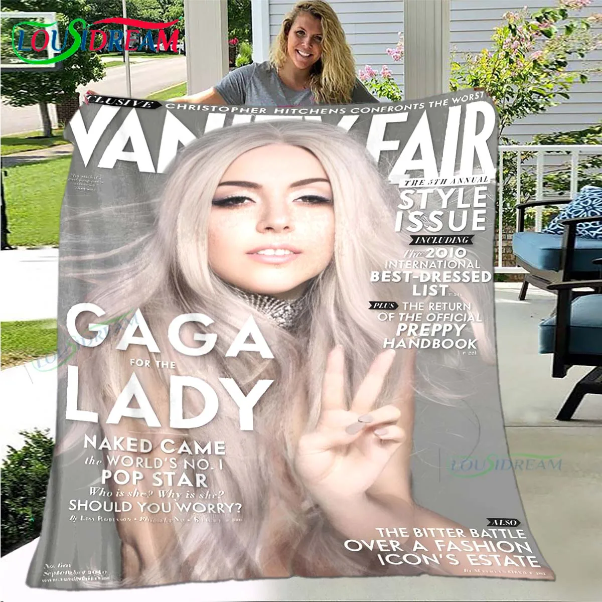 

Fashion Sexy L-Lady Gaga Flannel Soft Blanket Sports Living Room Bedroom Sofa Bed Blanket Birthday Gift Portable Picnic Blanket