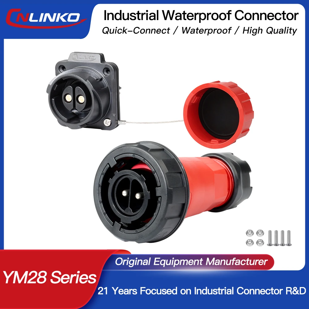 CNLINKO M28 กันน้ํา Connector IP68 35A/50A สายไฟ DL28 ปลั๊ก SOCKET ชายและหญิง 2/3/5 PIN Quick CONNECTOR 1