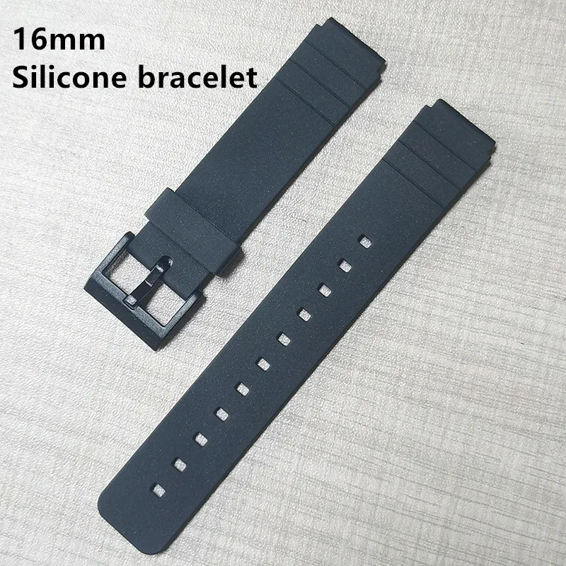 Cinturino Per Orologio Da 16Mm Bracciale In Silicone Di Alta Qualità Per Casio G-Shock Mq-24 Mq-58 Mq-59 Mq-76 Mq-98 Mq-104 Cinturino Con Fibbia Ad Ar