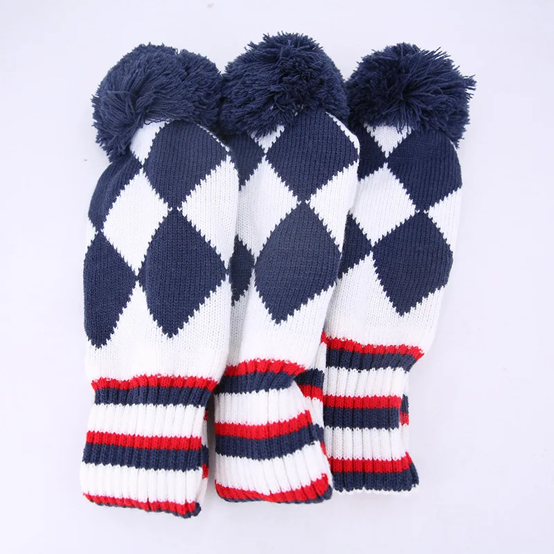 

3pcs/set No.1 3 5 Golf Knitted Wood Head Cover Knitted Golf Driver Fairway Wood Headcovers Golf Club Protective Sleeve Sock