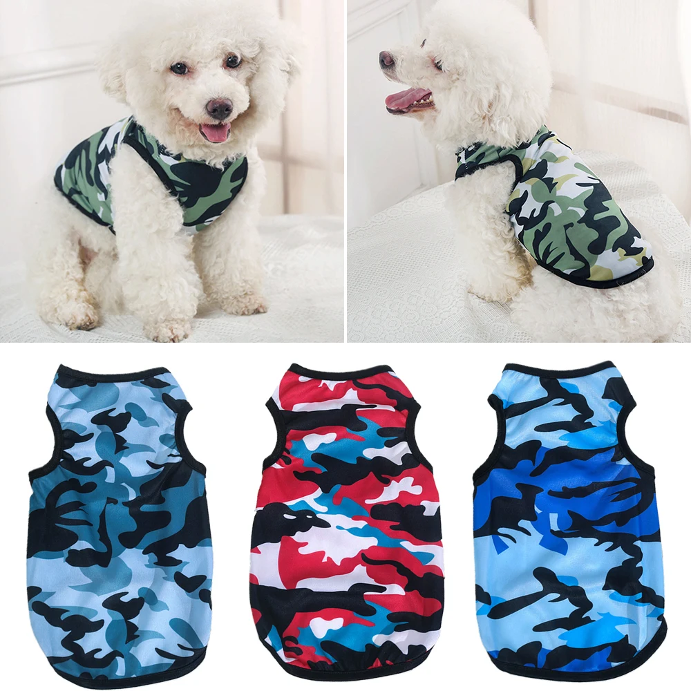 Dog Clothes Camouflage Vest Pet Puppy T Shirt For Small Dogs Comfortable  Breathable Sleveless Pet Clothes Pet Supplies Summer - AliExpress