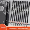 Professional Charcoal Pencils Drawing Set -10 Pieces Soft, Medium and Hard for Drawing, Sketching, Shading, Beginner Artists 1