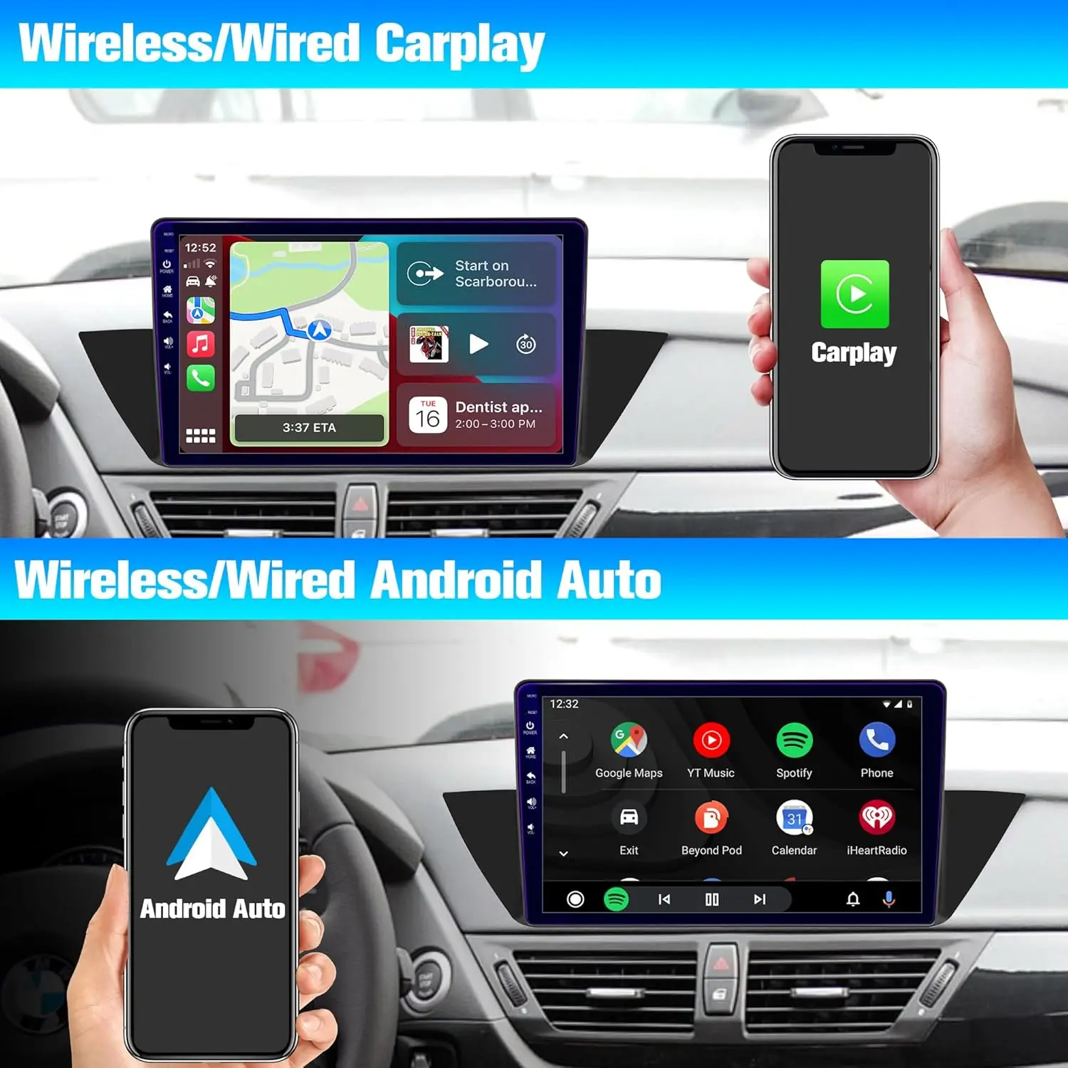 Android 13 Car Radio for BMW X1 E84 2010-2016, 10.1'' Blu-ray Touch Screen Car R