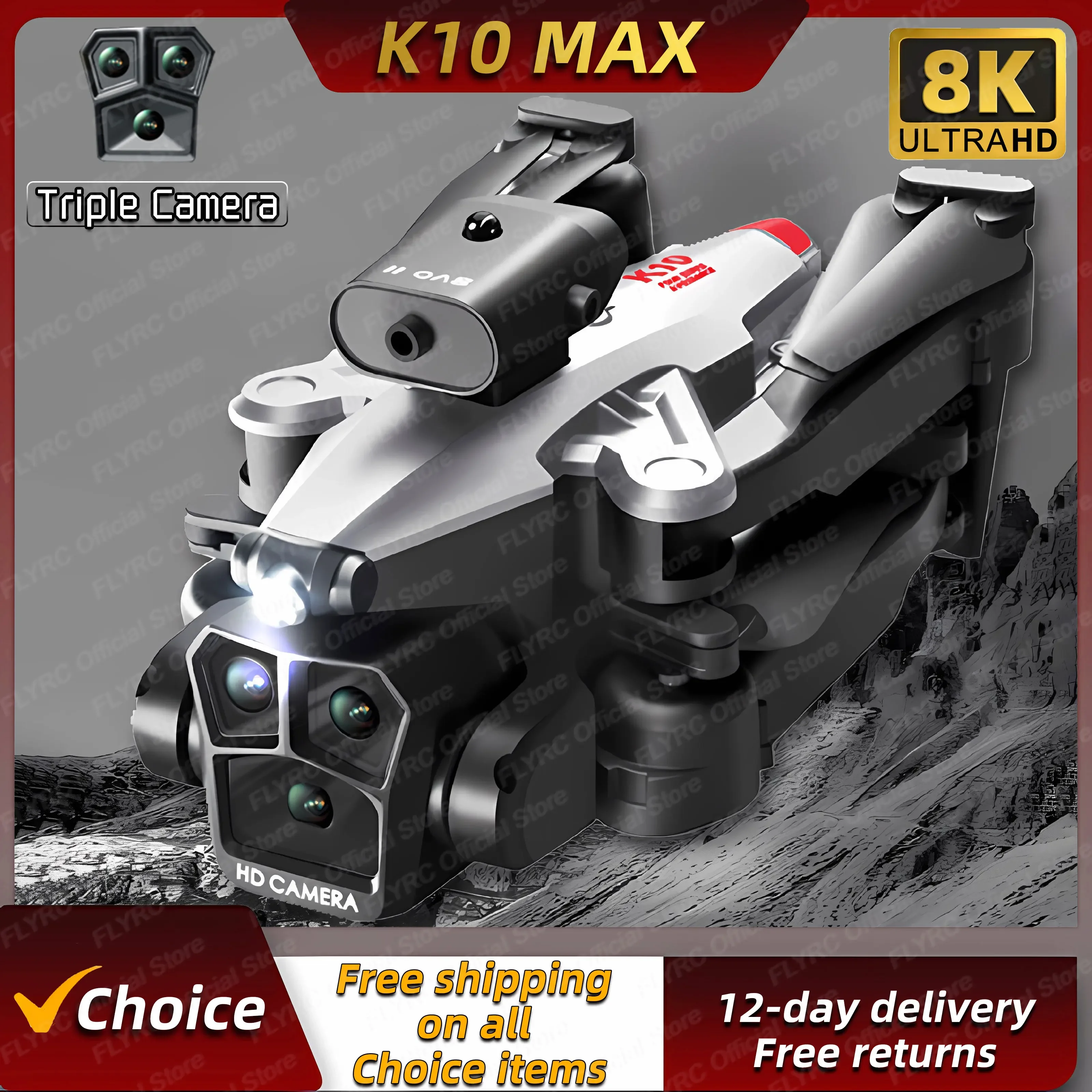 

Квадрокоптер K10Max Mini 4K Профессиональный с тремя камерами и широкоугольным оптическим потоком