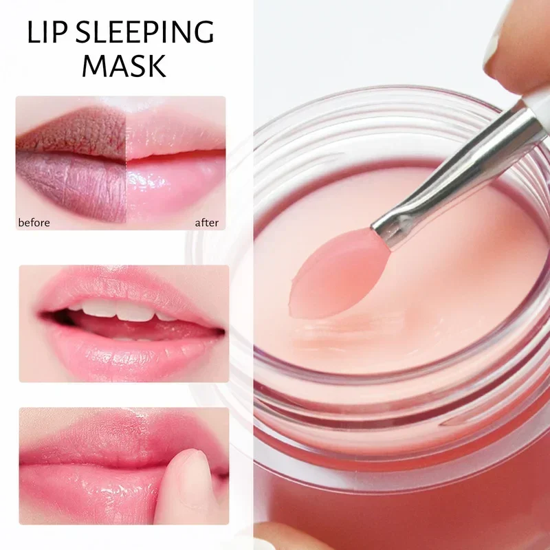3g South Korea Lip Sleep Mask Night Sleep Maintenance Moisturizing Lips Gloss Bleach Cream Nourishing Lips Care Cherry Lip Balm 5