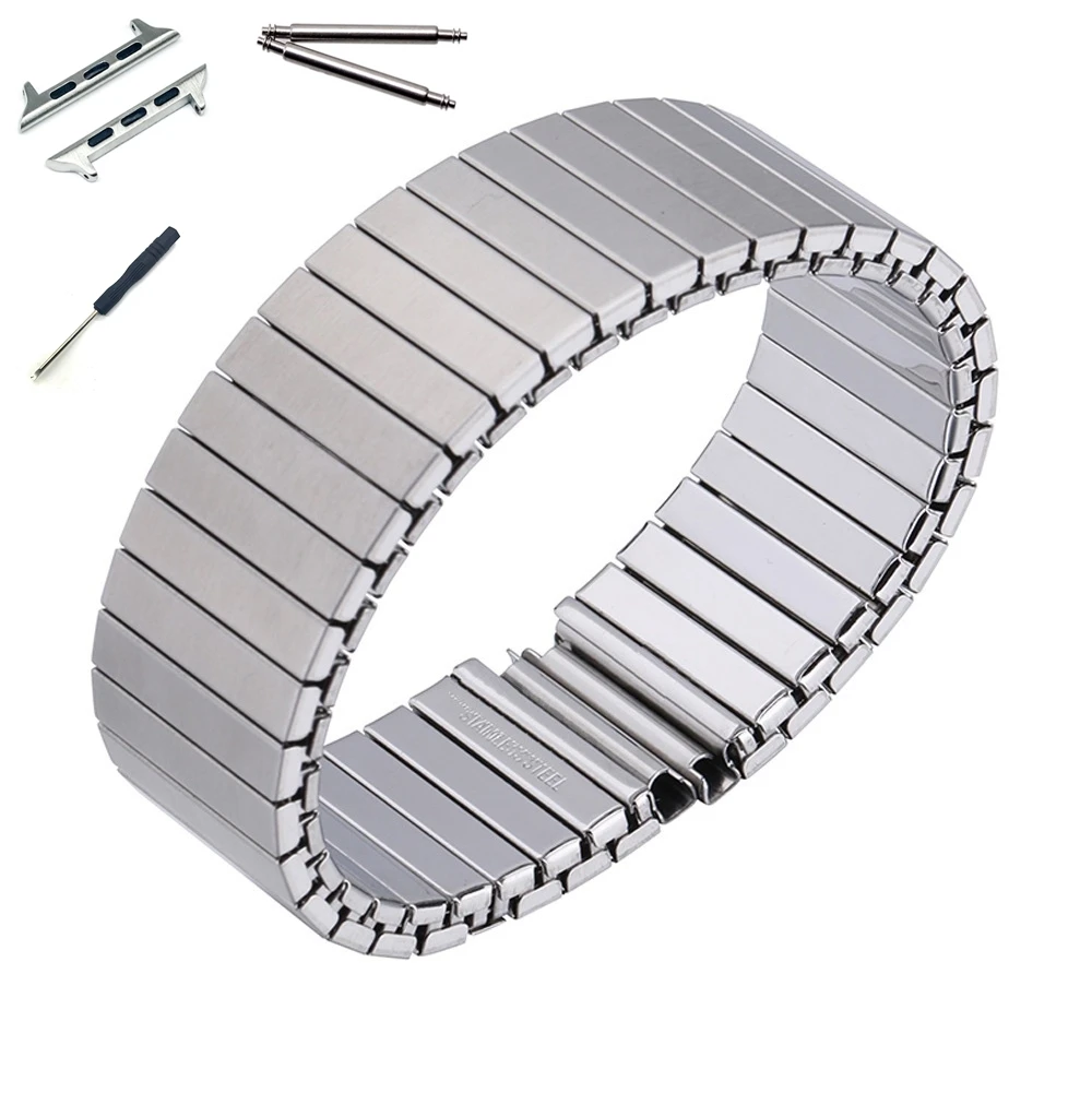 

Suitable For 14mm 16mm 18mm 20mm 22mm Whole Stainless Steel Watch Strap Draw Smart Watchband with Spring Elastic Bracelet