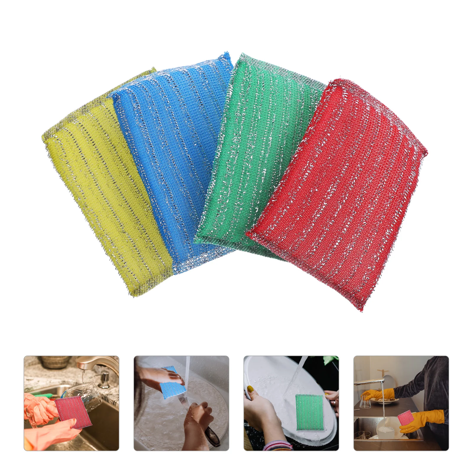 

20 Pcs Wow Kitchen Cleaning Cloth Reusable Sponge Multi-function Dish Small Wok Household Scrub Sponges Bathroom Accessory