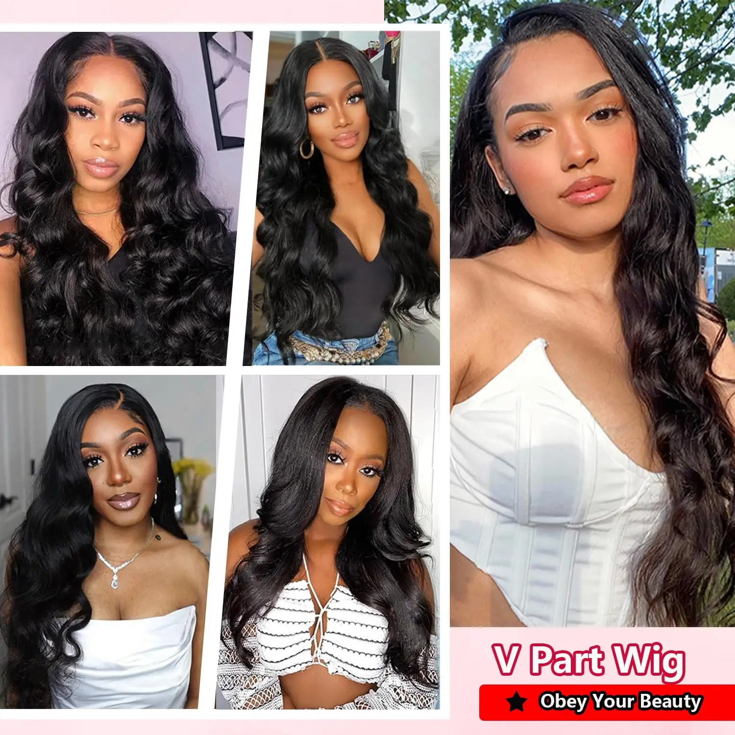 V Part Wig Human Hair 100% Remy Raw Human Hair 32 Inch 180% No Glue Brazilian Loose Wavy V Part Human Hair Wigs for Women