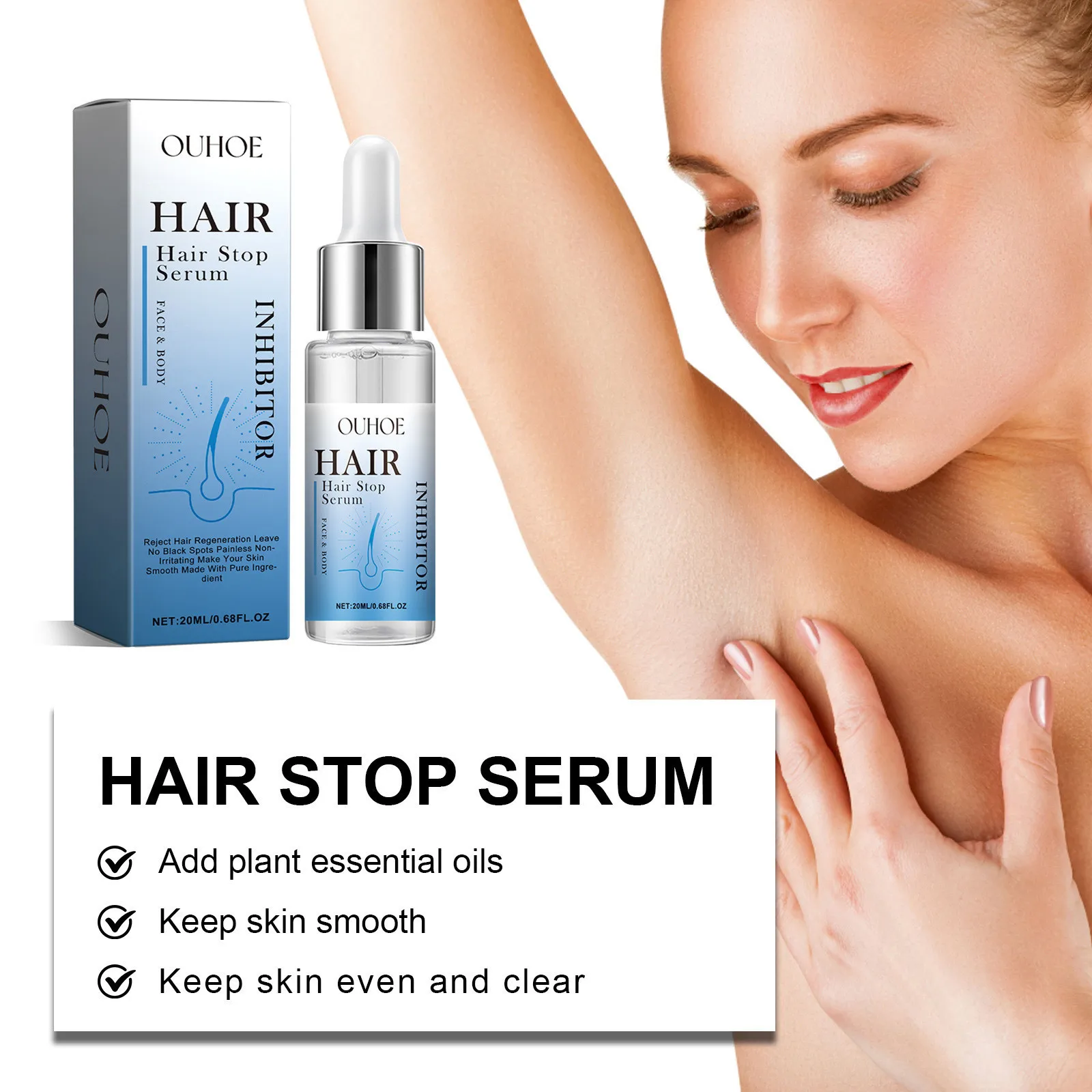 Permanent Hair Inhibition Woman Serum Restrain Armpit Leg Arms Stop Hair Growth Painless Moisturizing Depilatory Body Skin Care 5