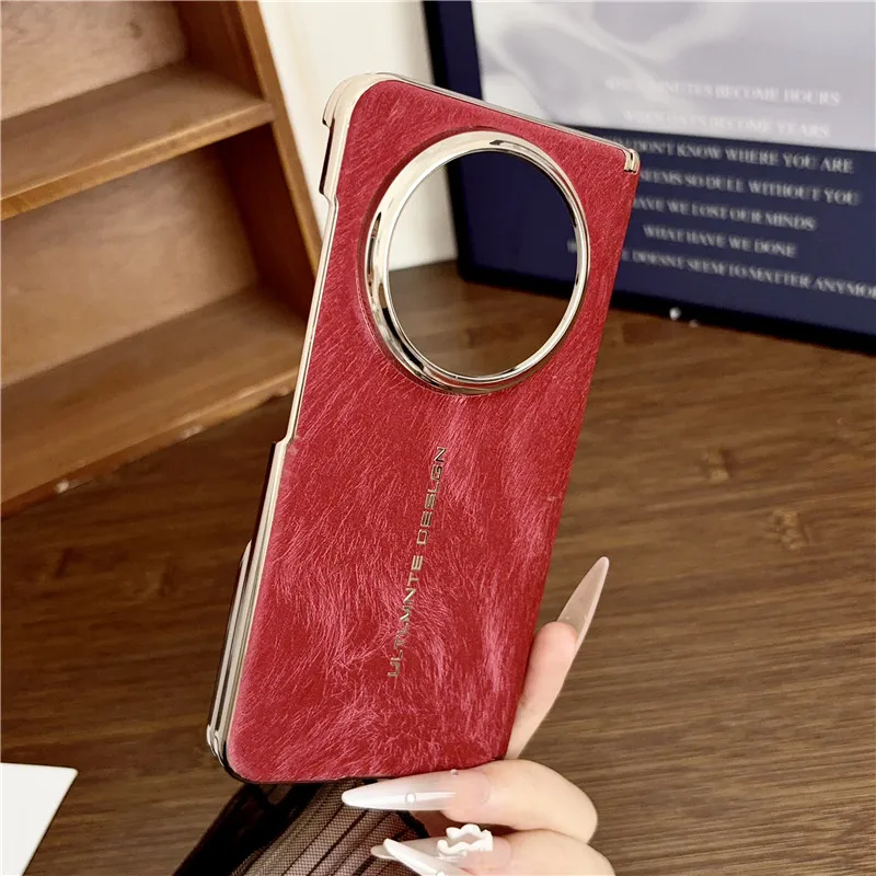 Luxury Magnetic PU Leather Phone Cover with Dual Axis Design and Anti-Fingerprint Technology