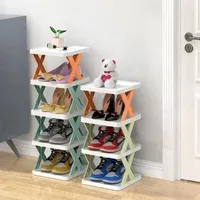 Detachable Shoe Racks Space-Saving Stackable Plastic Shoes Shelf Multi-Layer Assembled Shoes Racks Household Shoe Rack Organizer 2