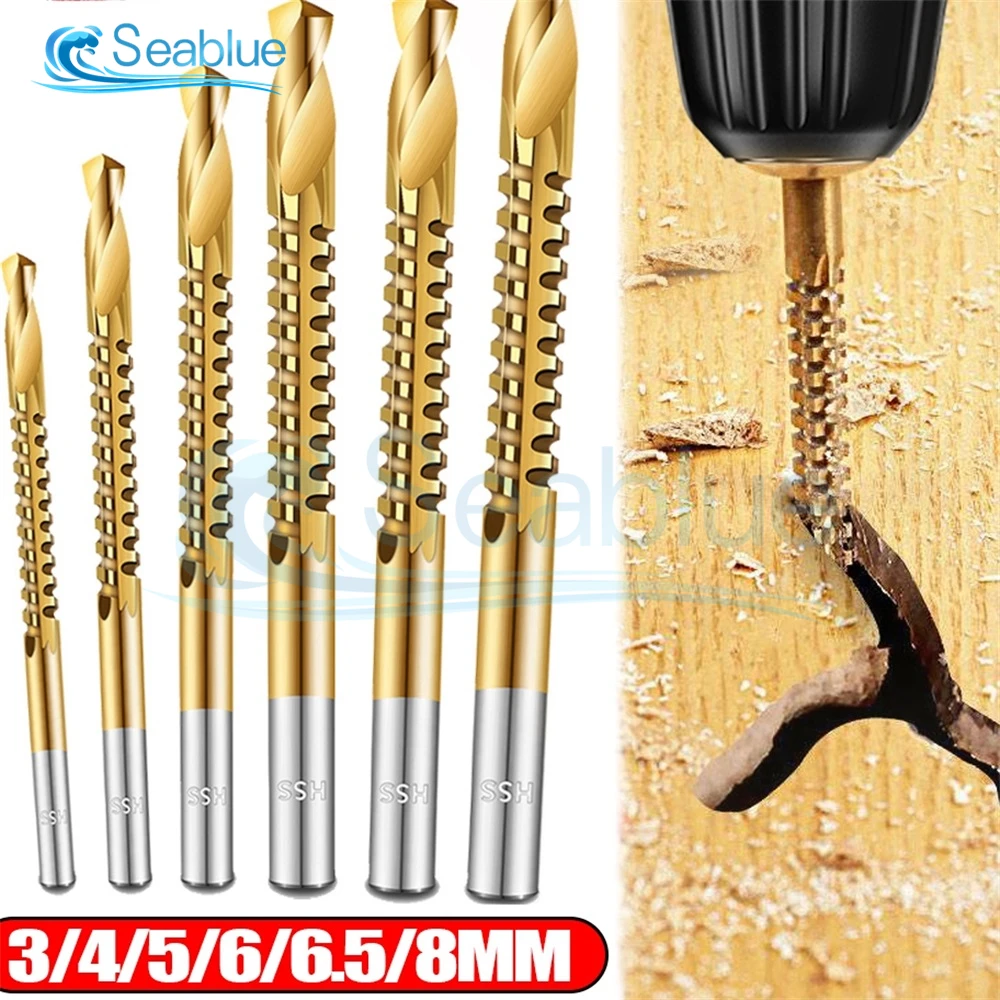 

6Pcs Cobalt Drill Bits Set Spiral Metric Composite Tap Drill Bit Tap Twist Drill Bit Wood Drill For Cutting Drilling Slotting