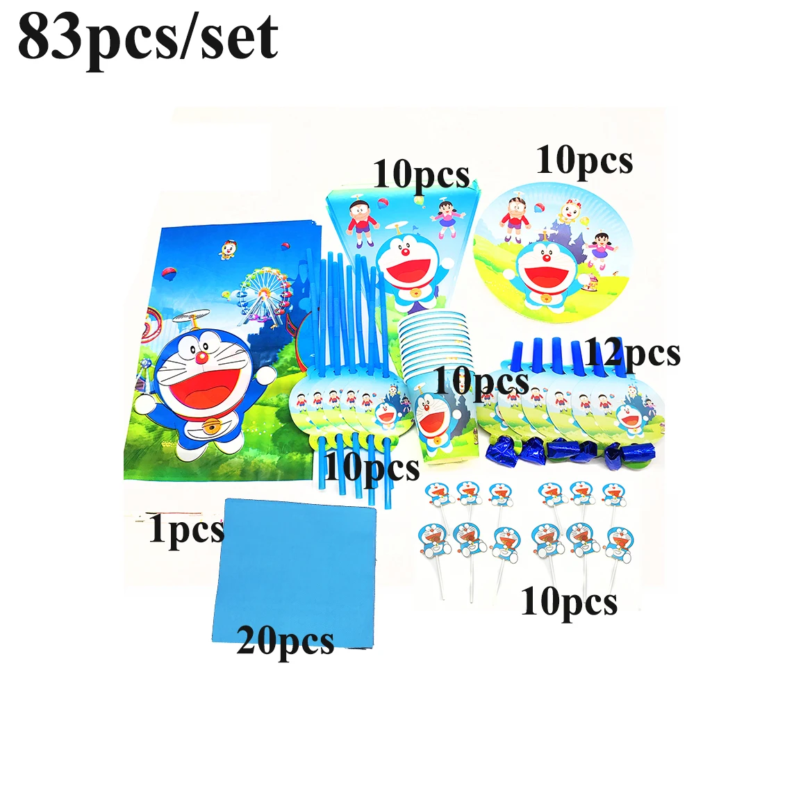 DoraemonBabyShowerEventSuppliesDisposableTablewareTablecloth