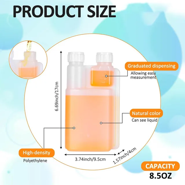 Plastic Flask with Built in 1 oz Glass,8.5oz Portable Measuring Bottles for Liquid,beverage,oil, Graduated Dispenser for Travel 3