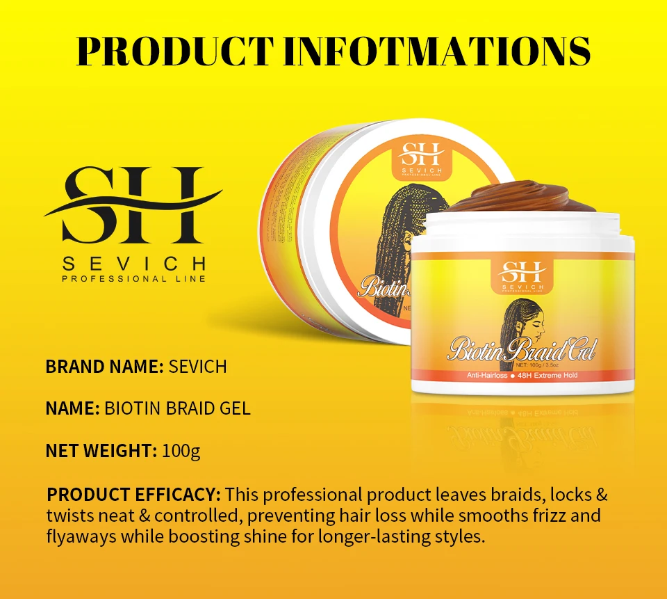 Traction Alopecia Braiding Gel 100g Biotin Cream Edge Control Anti