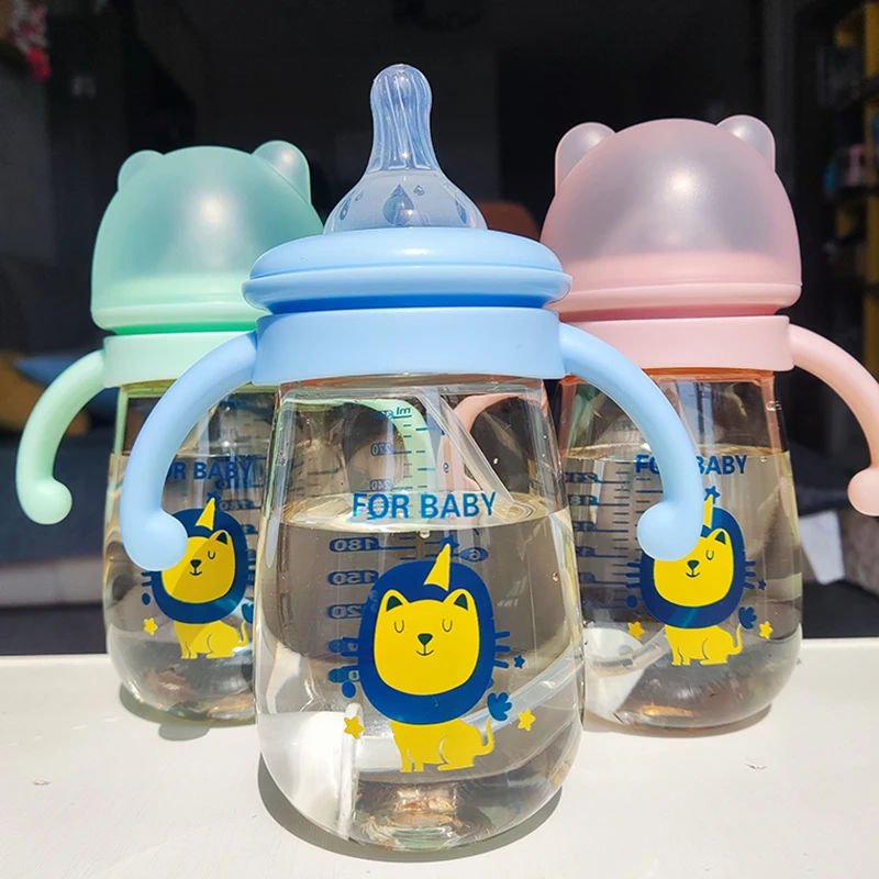 300ml 3 Nipples Baby Feeding Bottle Kids Cup PP Water Bottle With Straw Sippy Children Training Cute Drinking Newborn water bottle milk bottle feeding bottle glass milk bottle baby feeding utensils