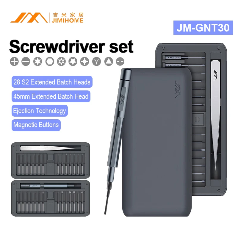 

JIMIHOME 30 In 1 Screwdriver Set Steel Precision Screw Driver Set Magnetic Bits Precision Maintenance Tools Smart Home Repairs