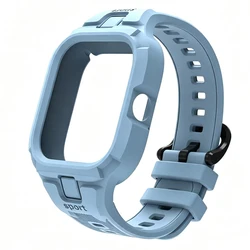 Silicone Sports Band with Integrated Cover - Premium Strap - Redmi Watch 6 (Stretch Blue)