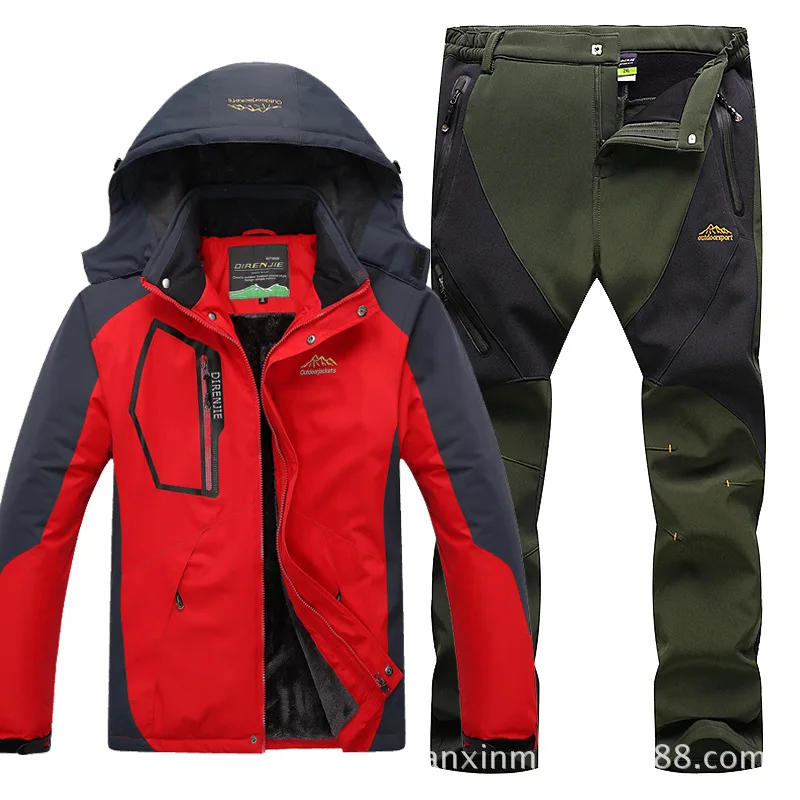 thumbnail image 1 of Traje de esquí para hombres deportes al aire libre traje de hombres guapo a prueba de viento impermeable cálido traje de esquí de invierno, 1 of 5