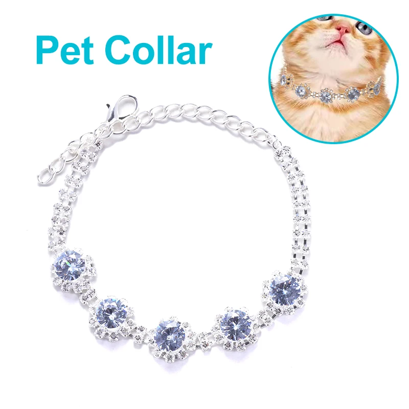

Fashion Pet Jewelry Necklace Multicolor Options Dogs Cat Collar Accessories Luxurious Diamond Cat Jeweled Necklet Pet Supplier