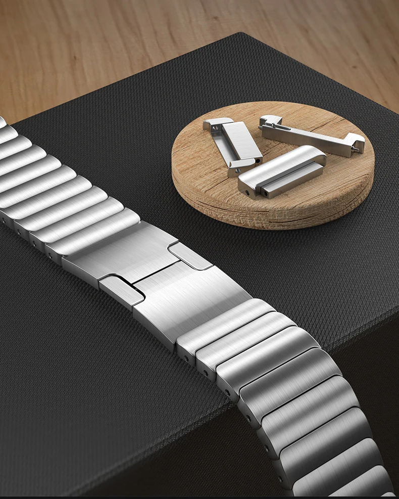 Luxury 22mm Stainless Steel Watch Band - Elegant Metal Bracelet Strap