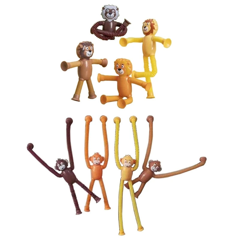 

Y55B Animal Popping Tube Fidgeting Sensory Toy for Kids ADHD & Autisms Preschool Gift