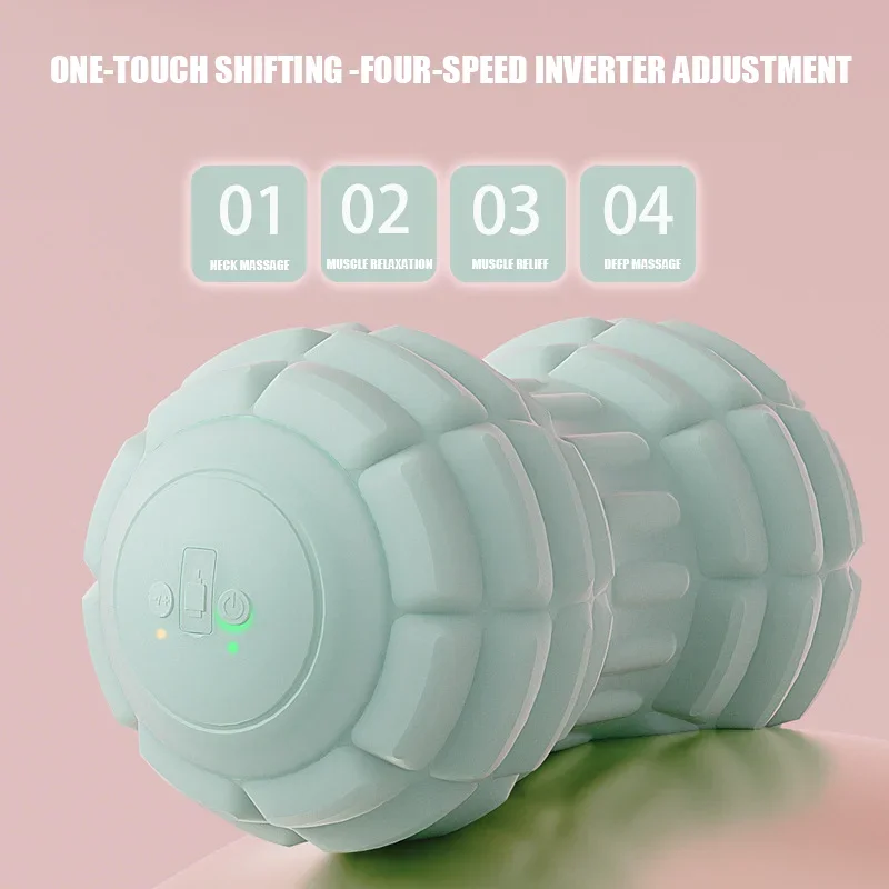 Electric Peanut Ball Deep Vibration Massage Fitness Neck Shoulder Lumbar Muscle Relaxation Silicone Fascia Ball Massage